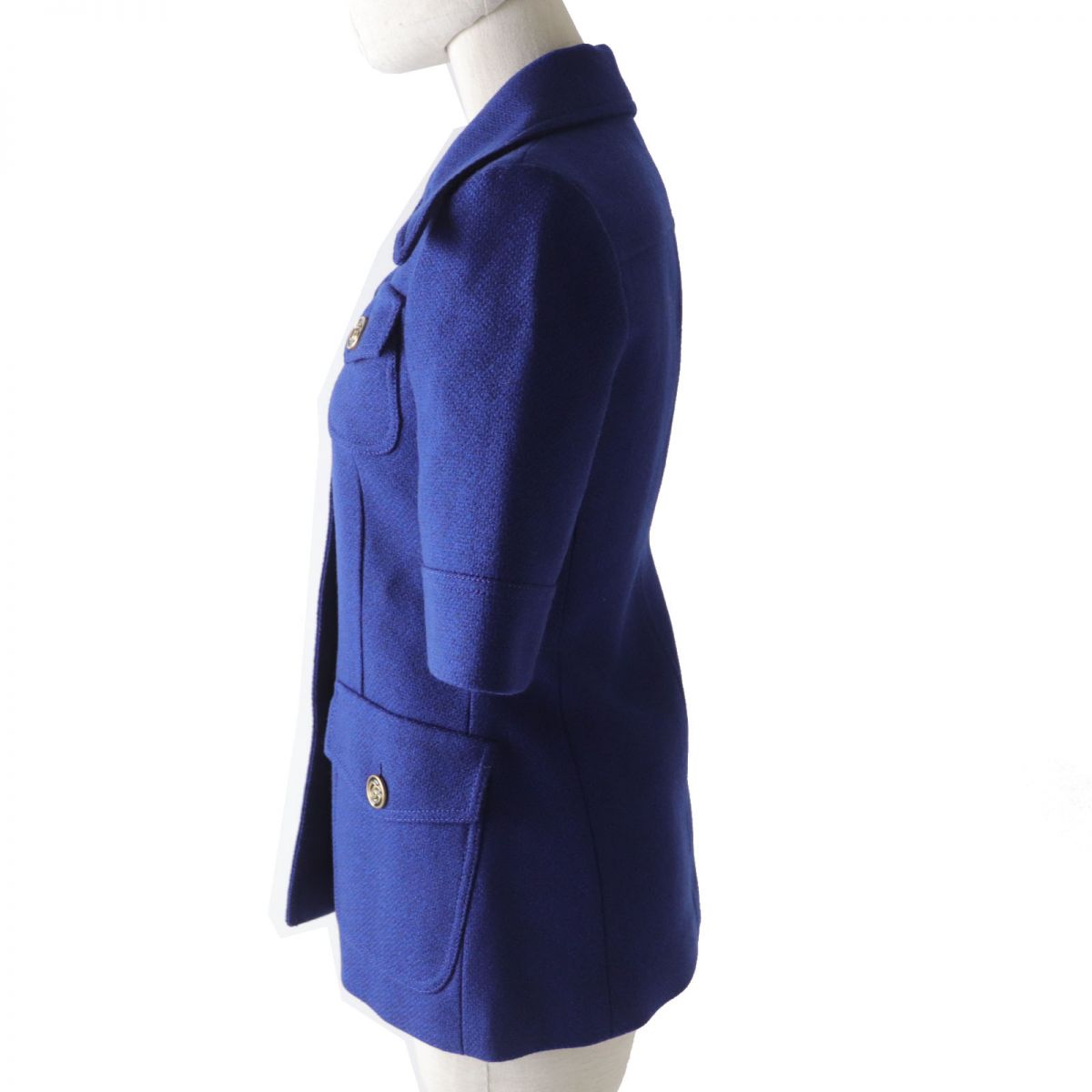 Gucci Women's GG Tweed Jacket Blue 36