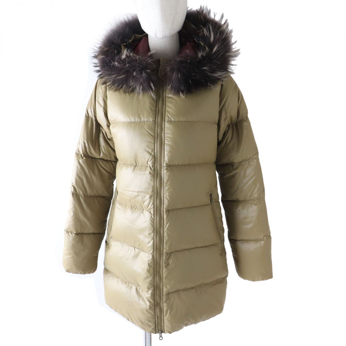 DUVETICA KAPPA Women's Raccoon Fur Hooded Long Down Coat