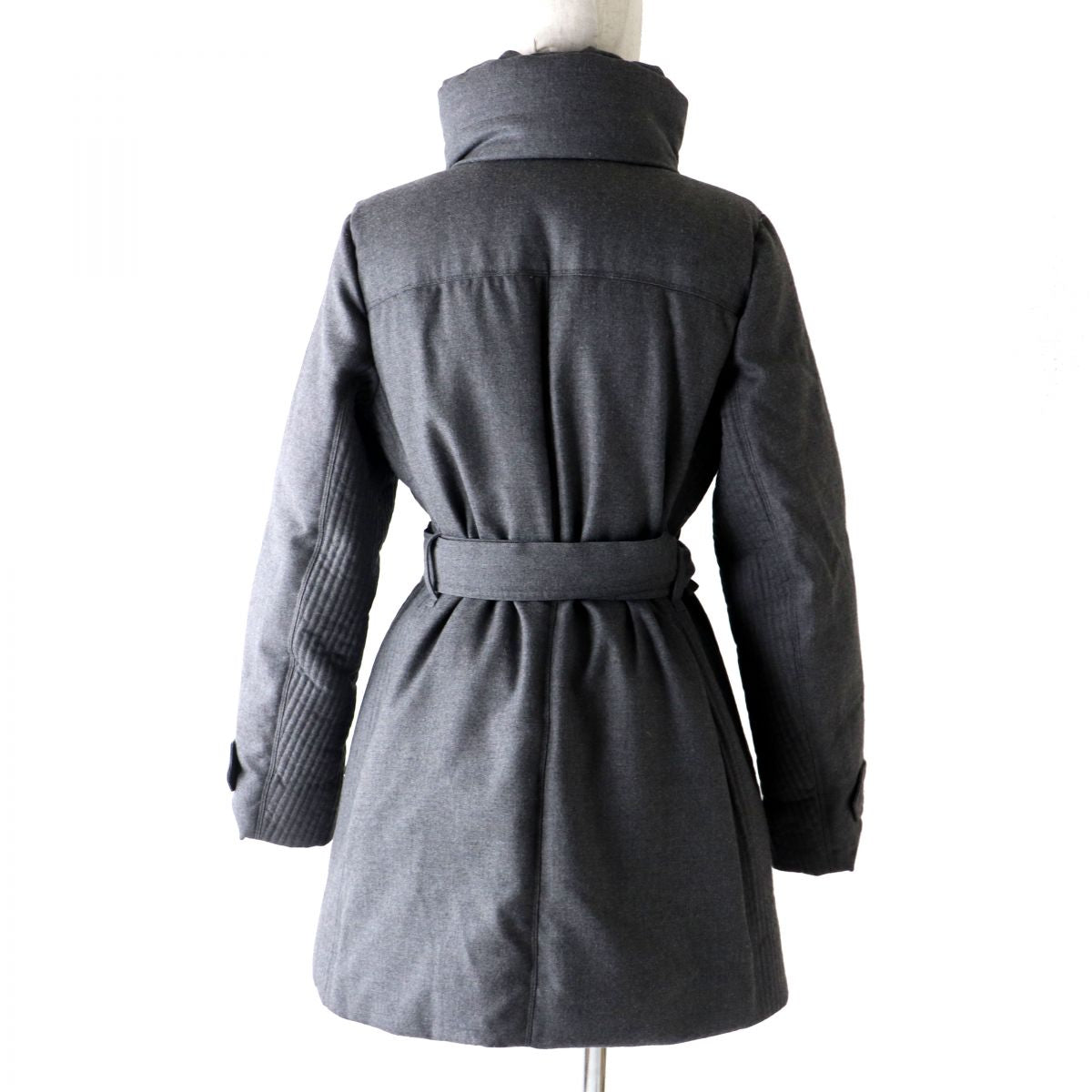 Burberry Wool High Neck Down Coat, Grey