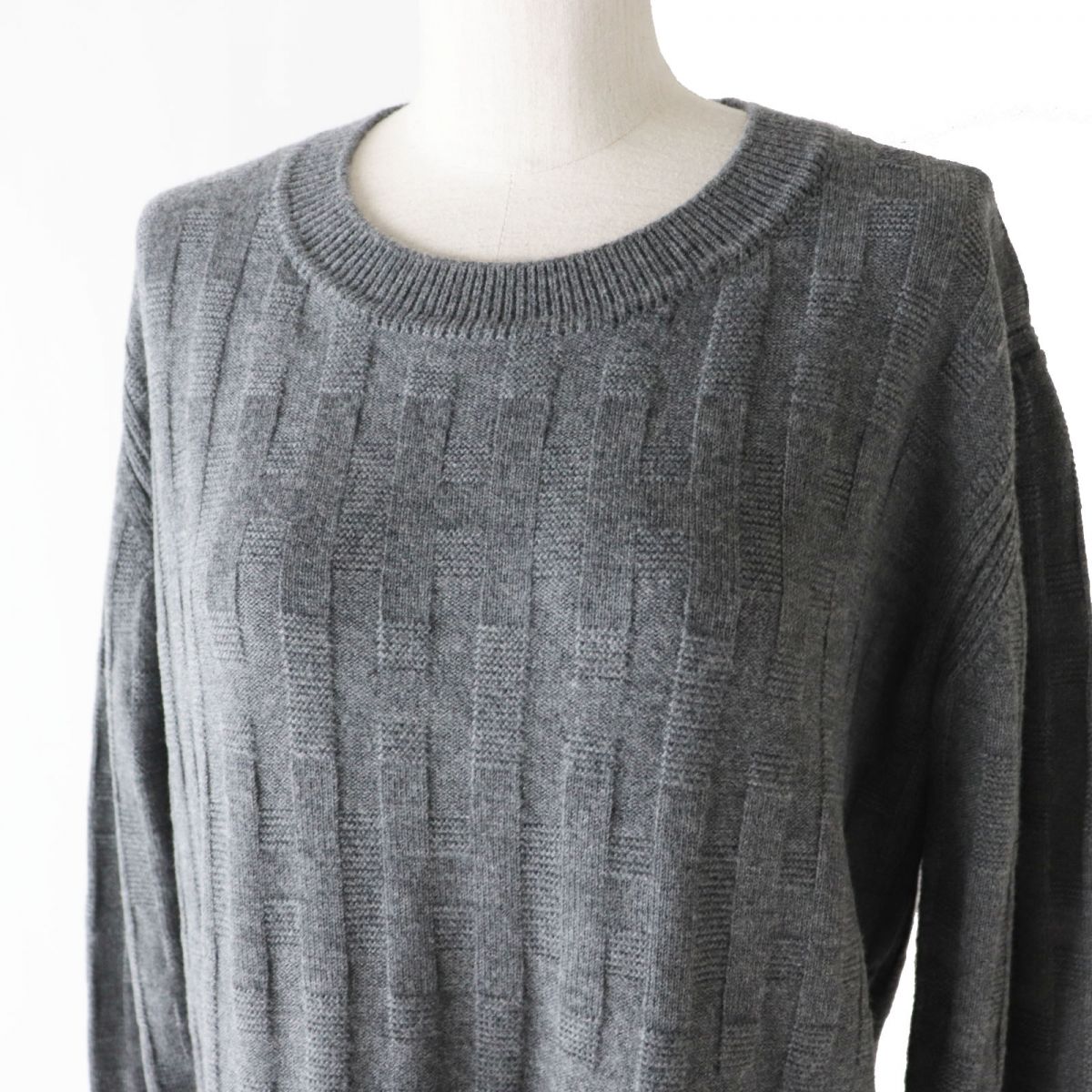 Hermes Women's Wool Knit Dress Gray Size 34