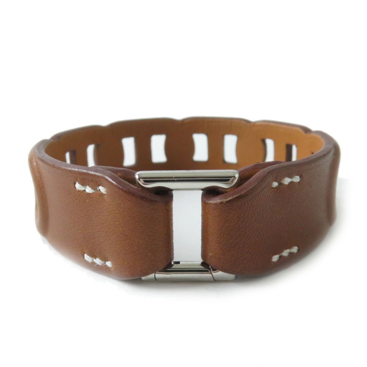 Hermes Amar Fauve Leather Bracelet T4