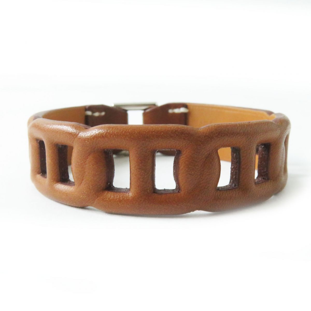 Hermes Amar Fauve Leather Bracelet T4