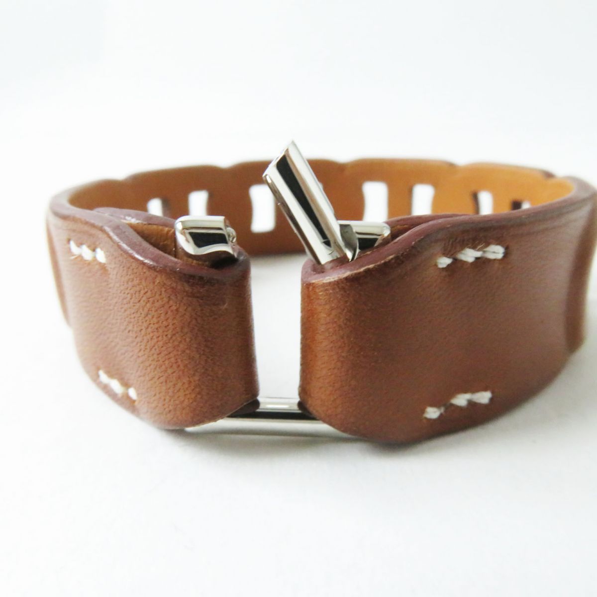 Hermes Amar Fauve Leather Bracelet T4