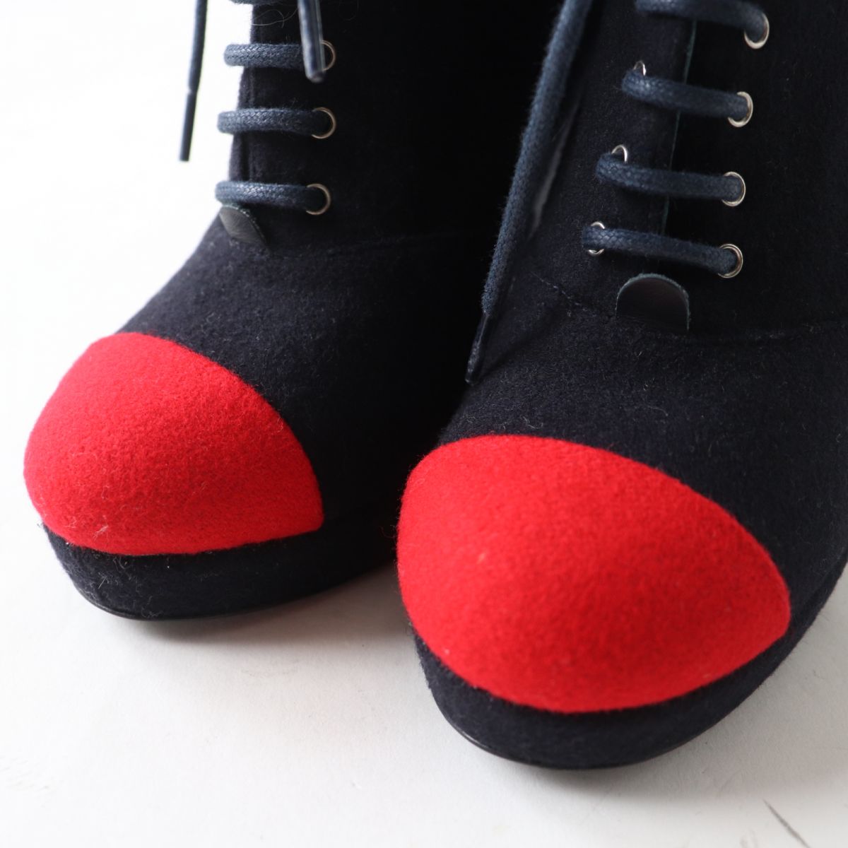 Chanel COCO Mark Bicolor Wool Booties