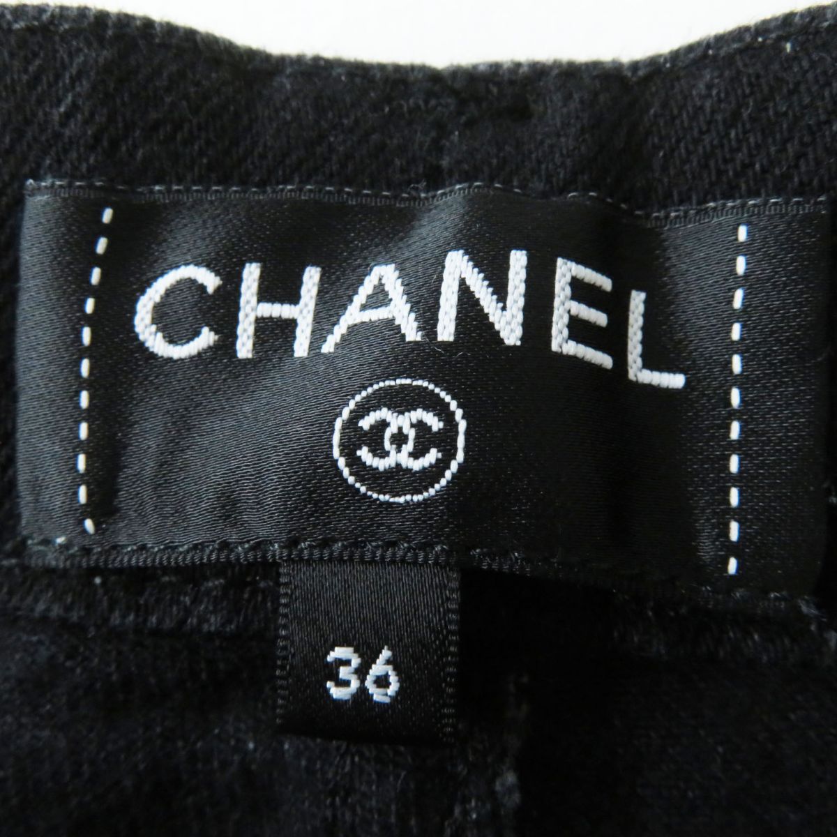 Chanel Black Denim Straight Pants Size 36