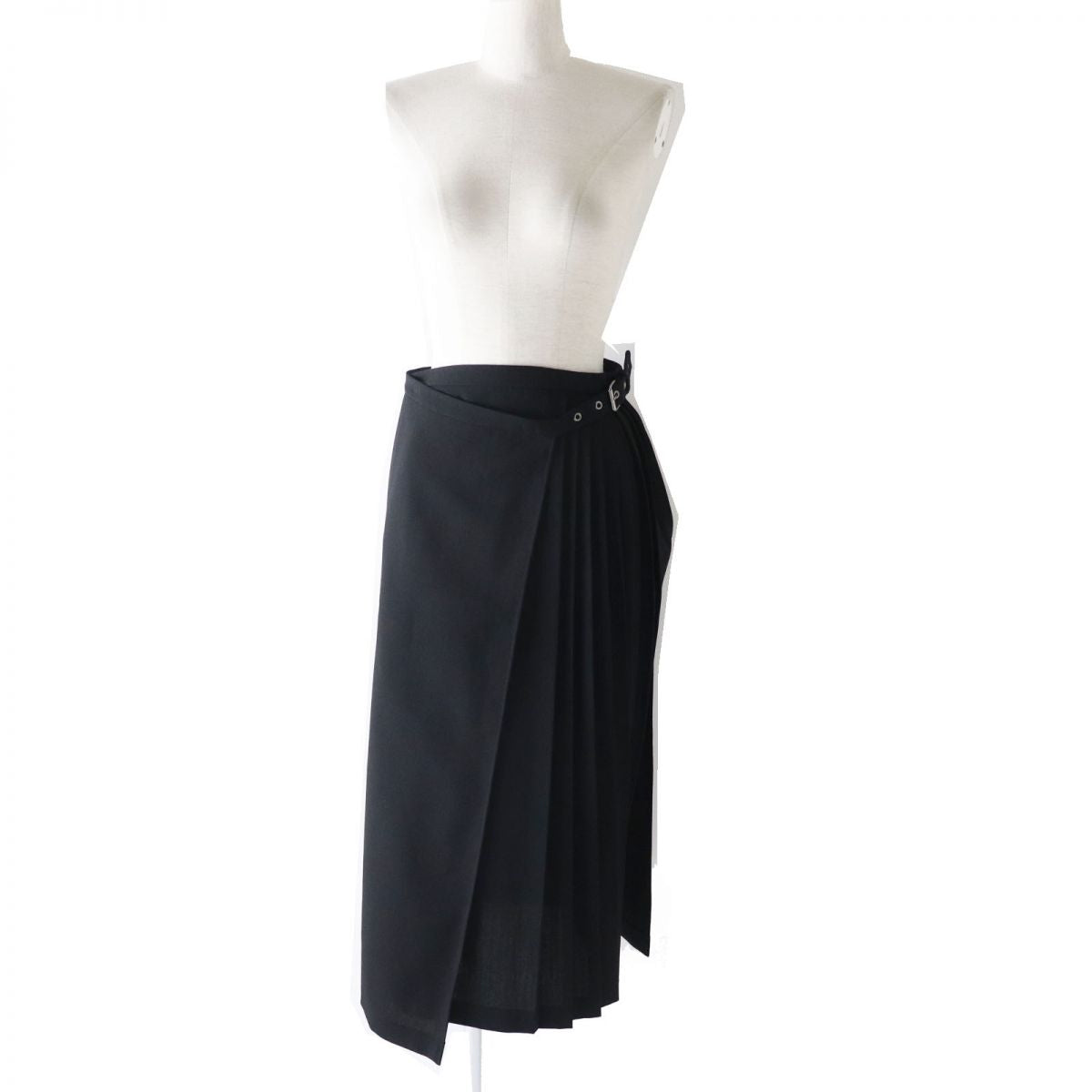 Christian Dior Women's Midi Pleated Skirt Black 38