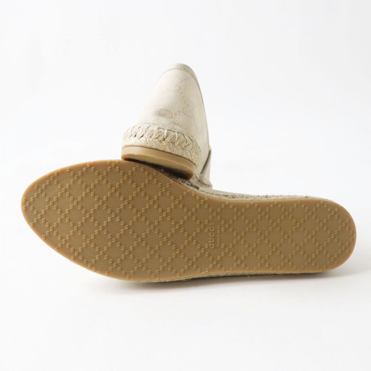 Gucci GG Canvas Leather Espadrilles Slip-On Shoes