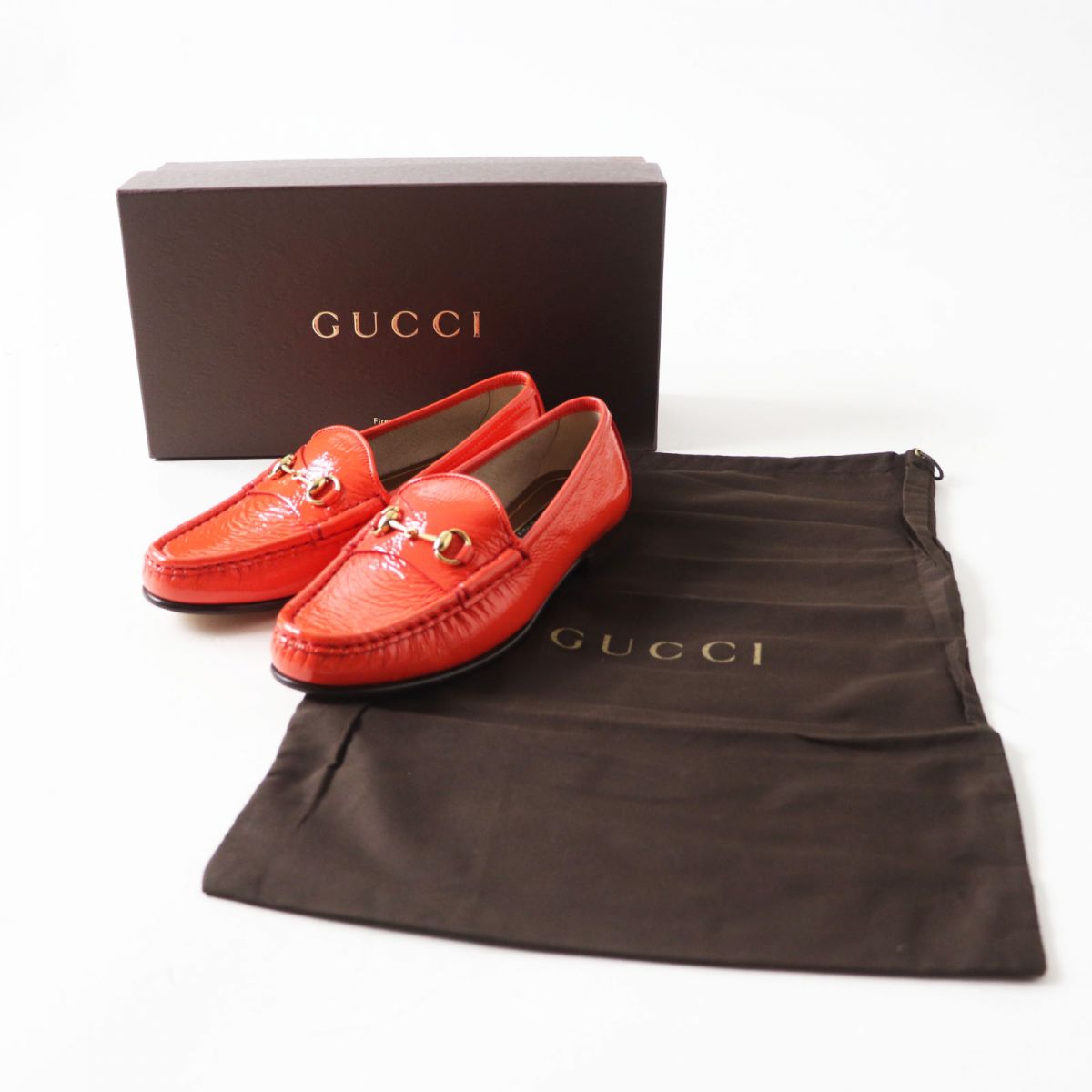 Gucci Patent Leather Horsebit Loafers 35.5