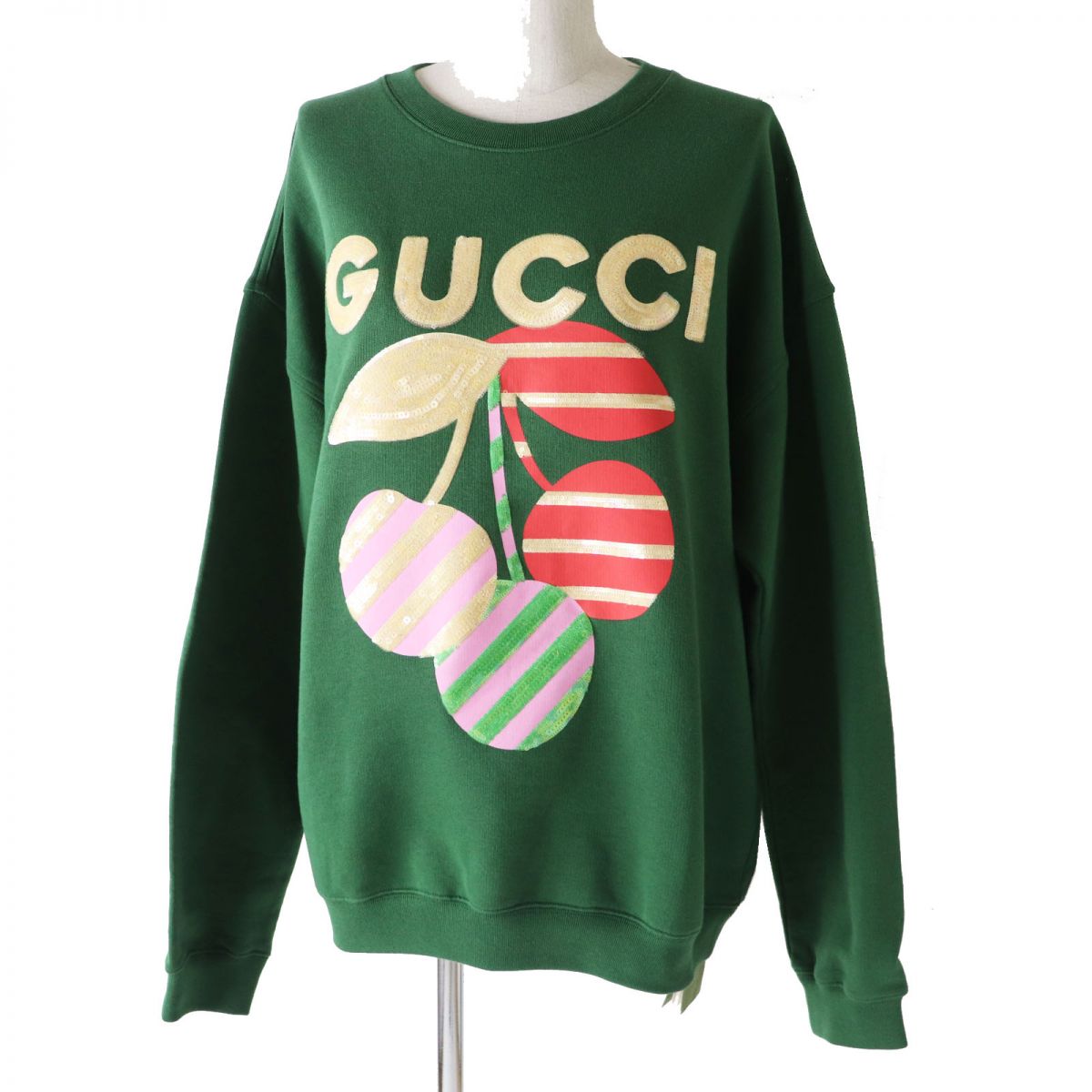 Gucci Women's Sequin Cotton Sweatshirt Green M