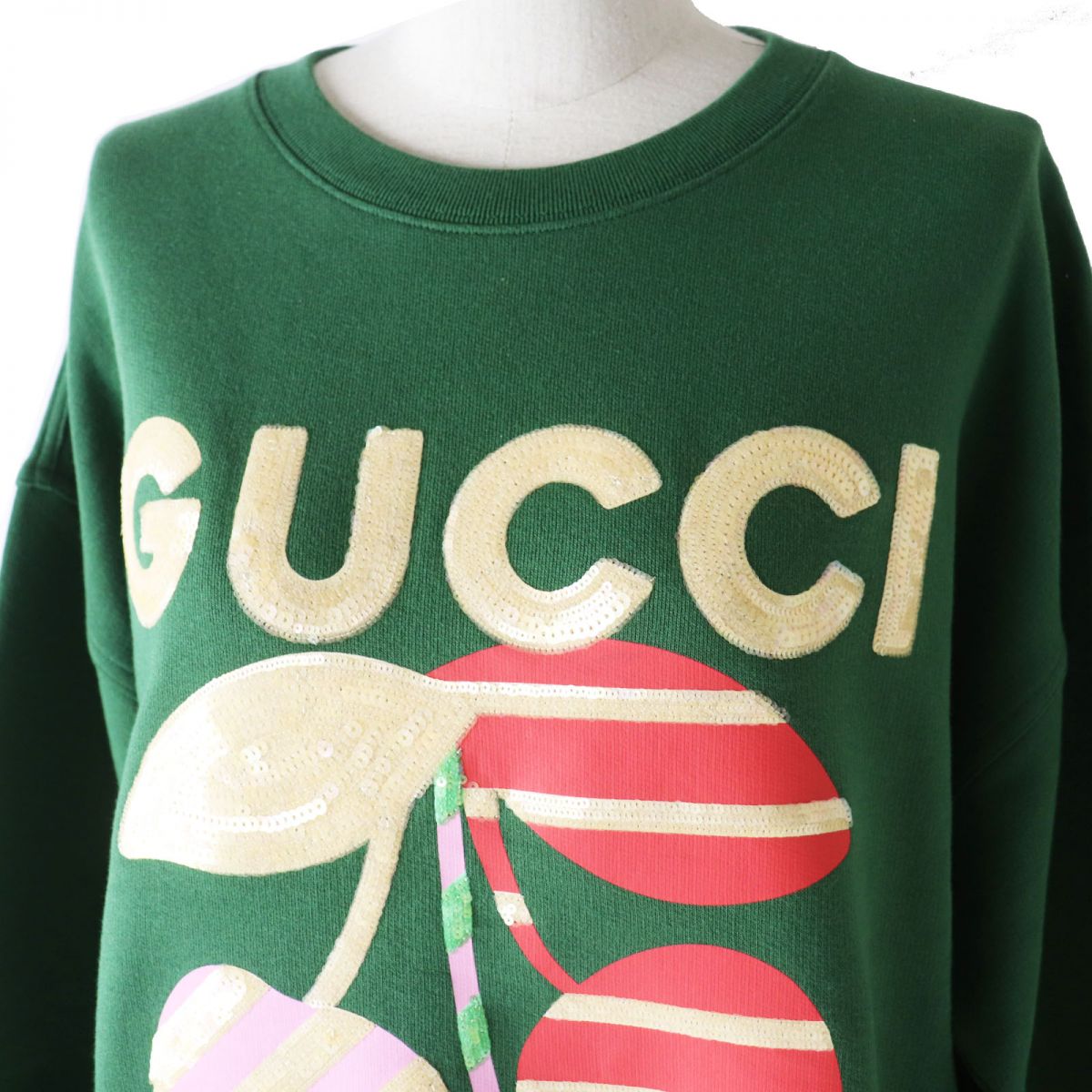 Gucci Women's Sequin Cotton Sweatshirt Green M