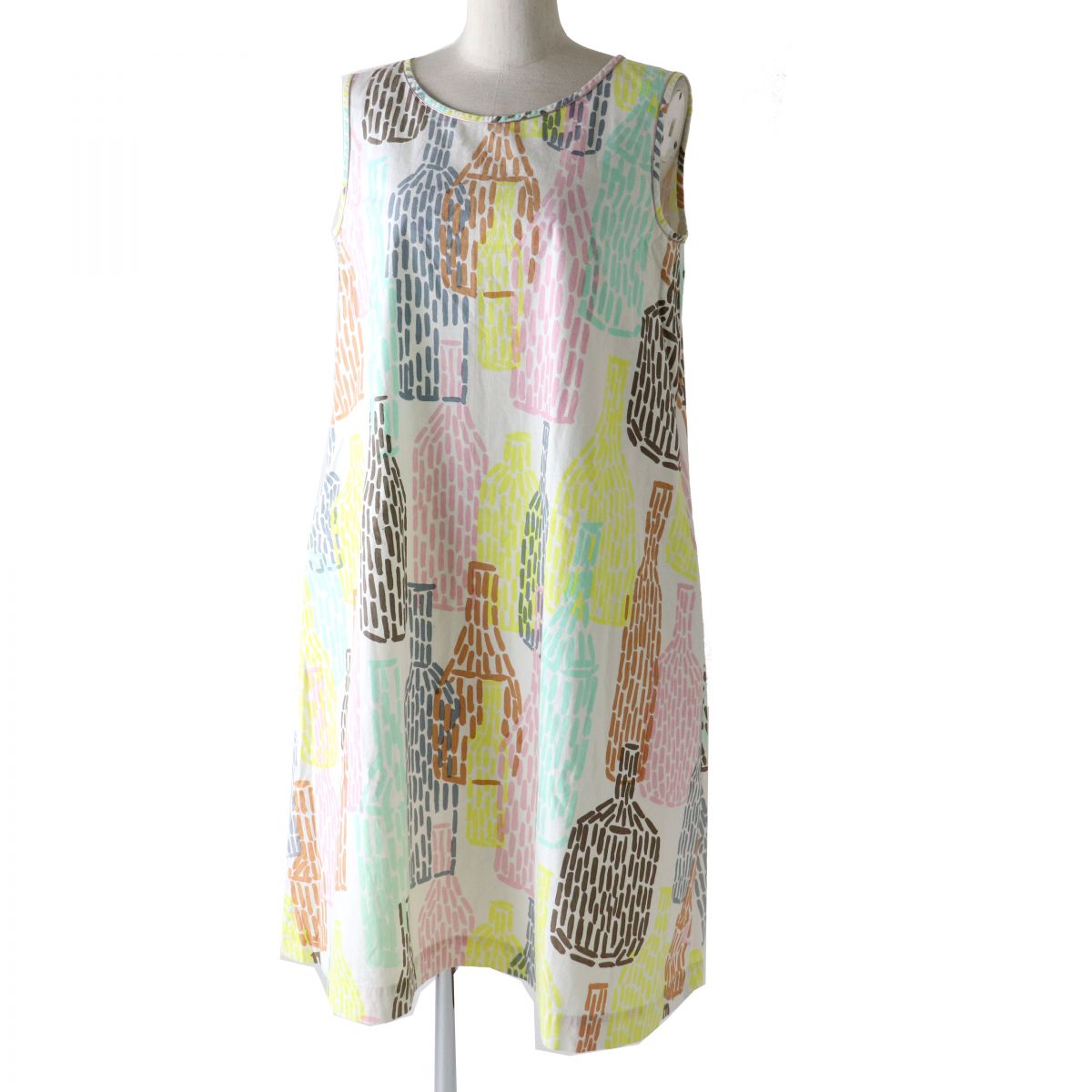 Mina Perhonen Cotton Sleeveless Dress Multicolor