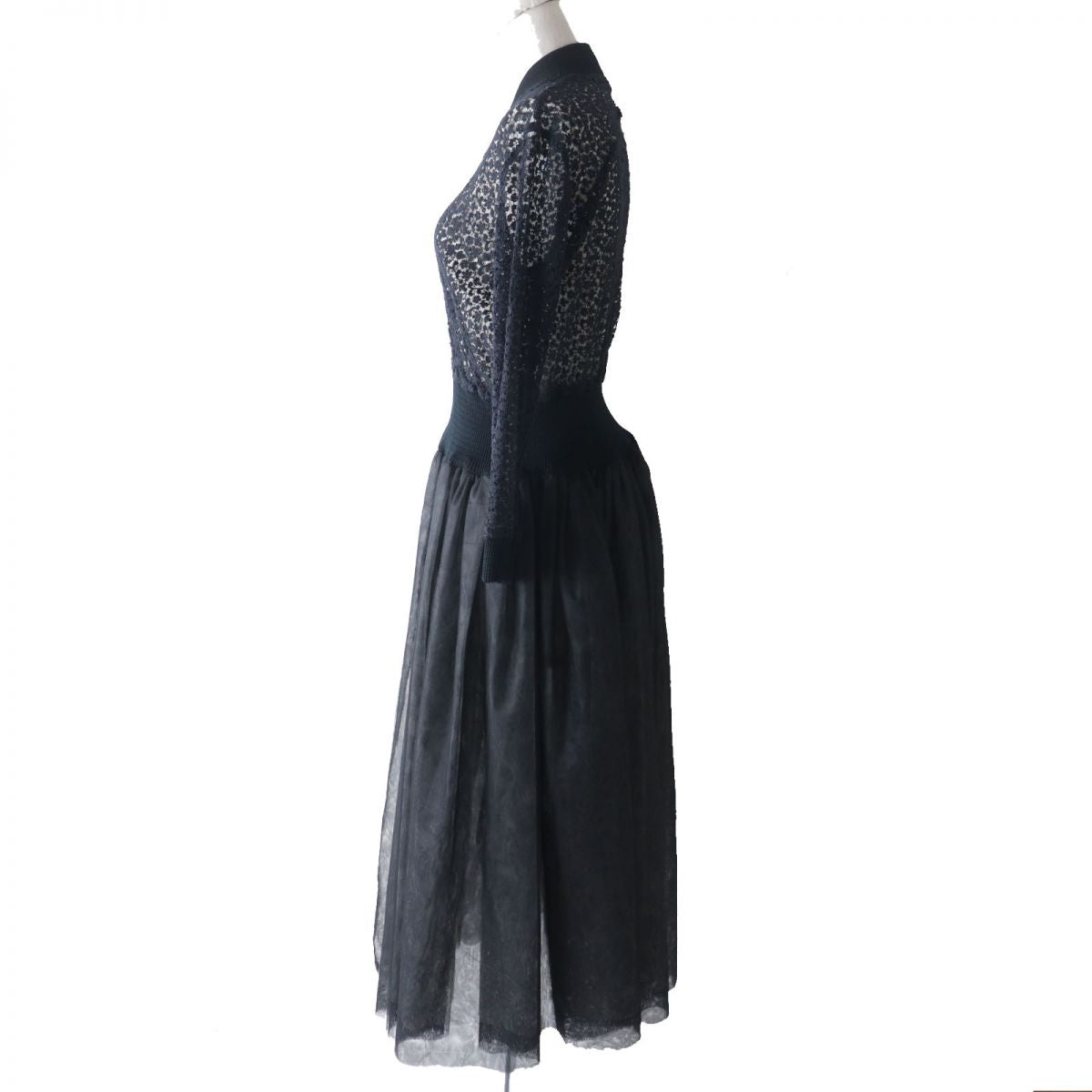 Jean Paul Gaultier Vintage Knit Tulle Dress Black