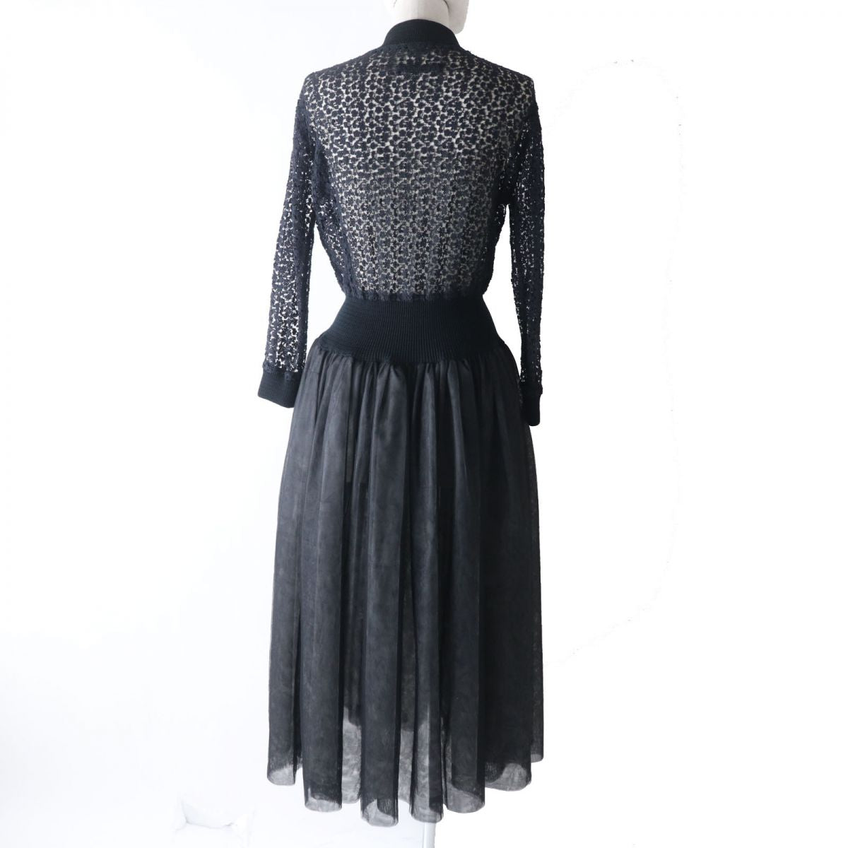 Jean Paul Gaultier Vintage Knit Tulle Dress Black