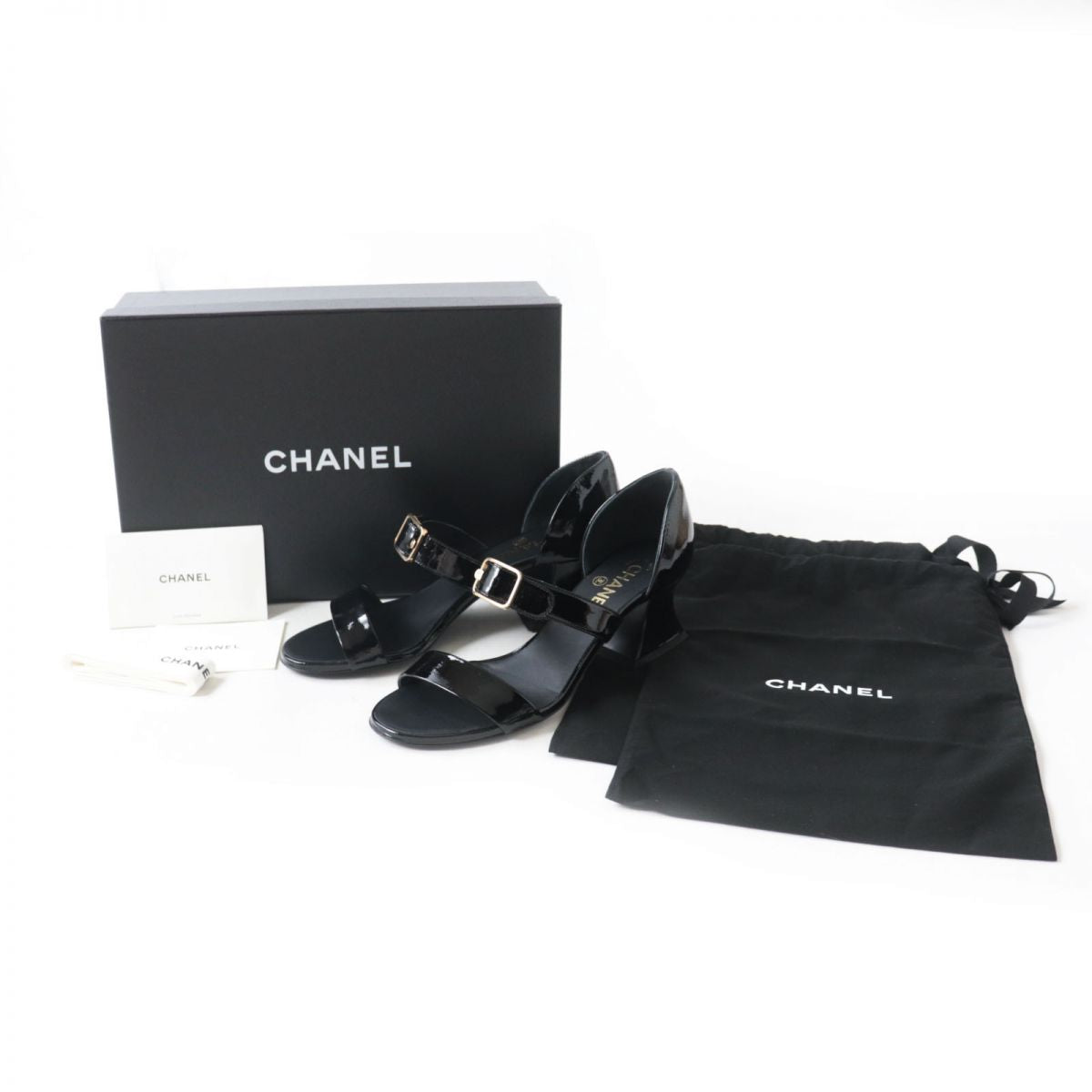 Chanel Patent Leather Sandals COCO Markx Logo