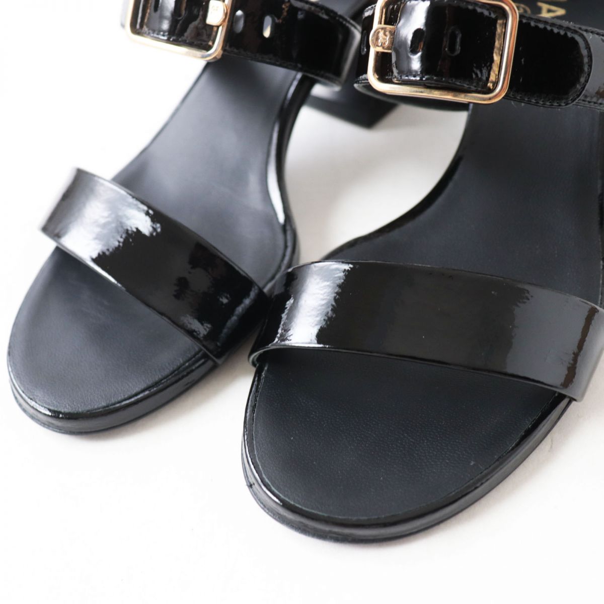 Chanel Patent Leather Sandals COCO Markx Logo