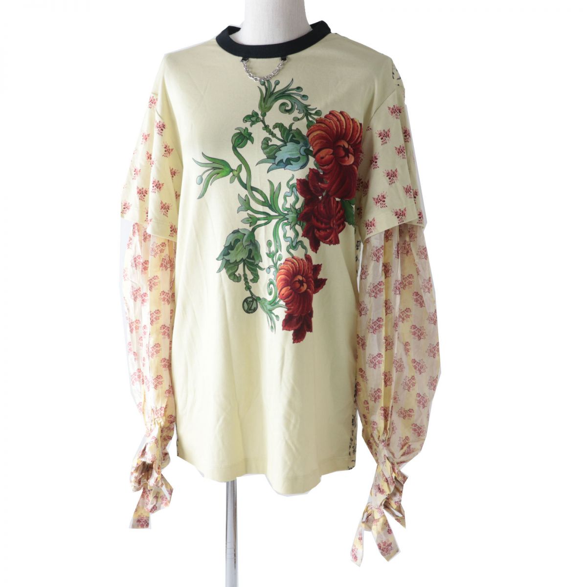 Louis Vuitton Floral Silk Sleeve Top S