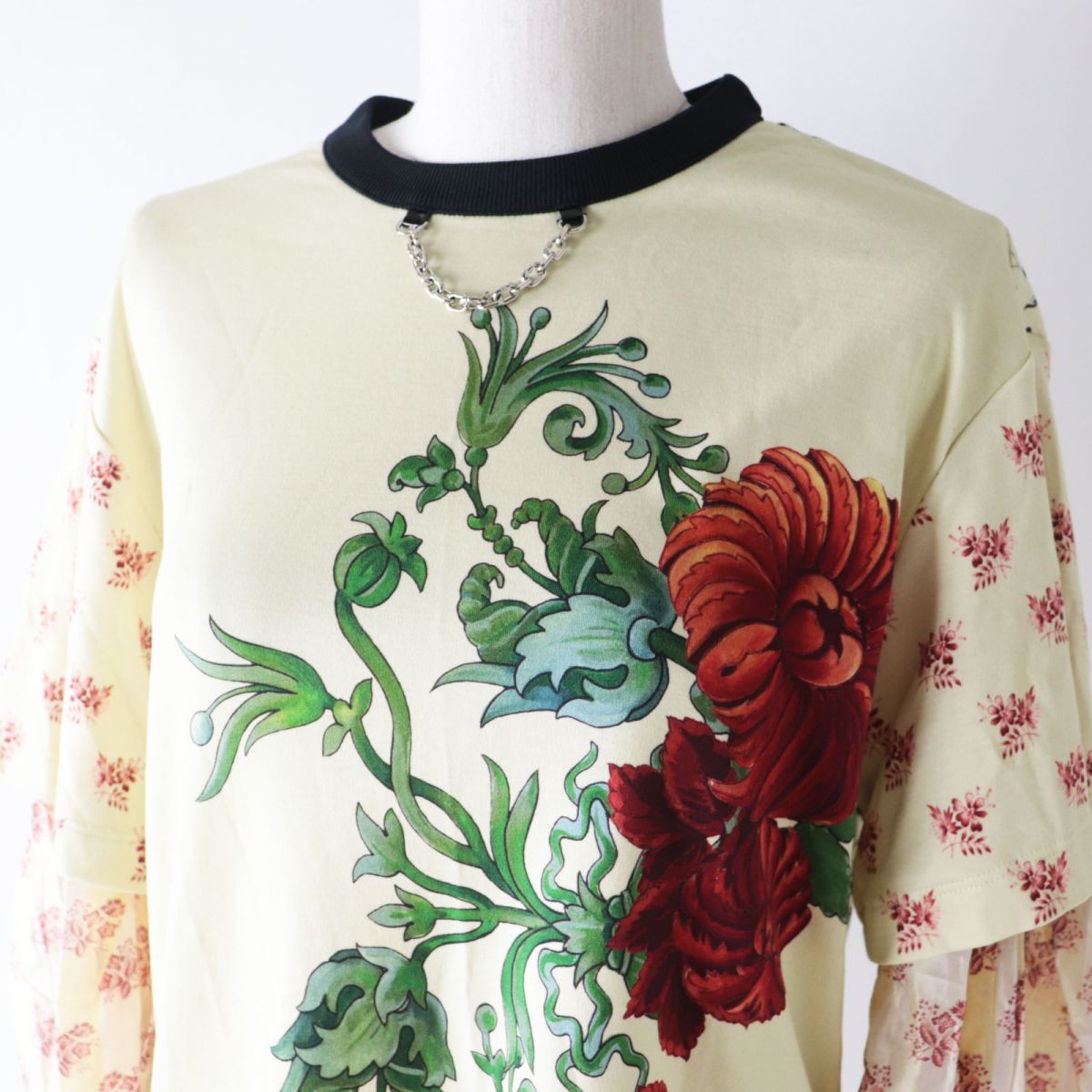 Louis Vuitton Floral Silk Sleeve Top S