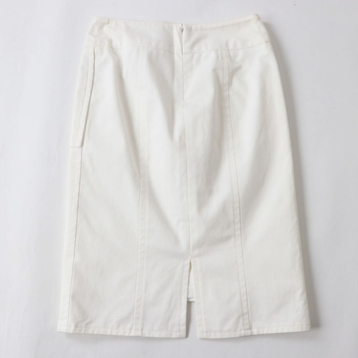 Chanel COCO Mark White Denim Skirt 36