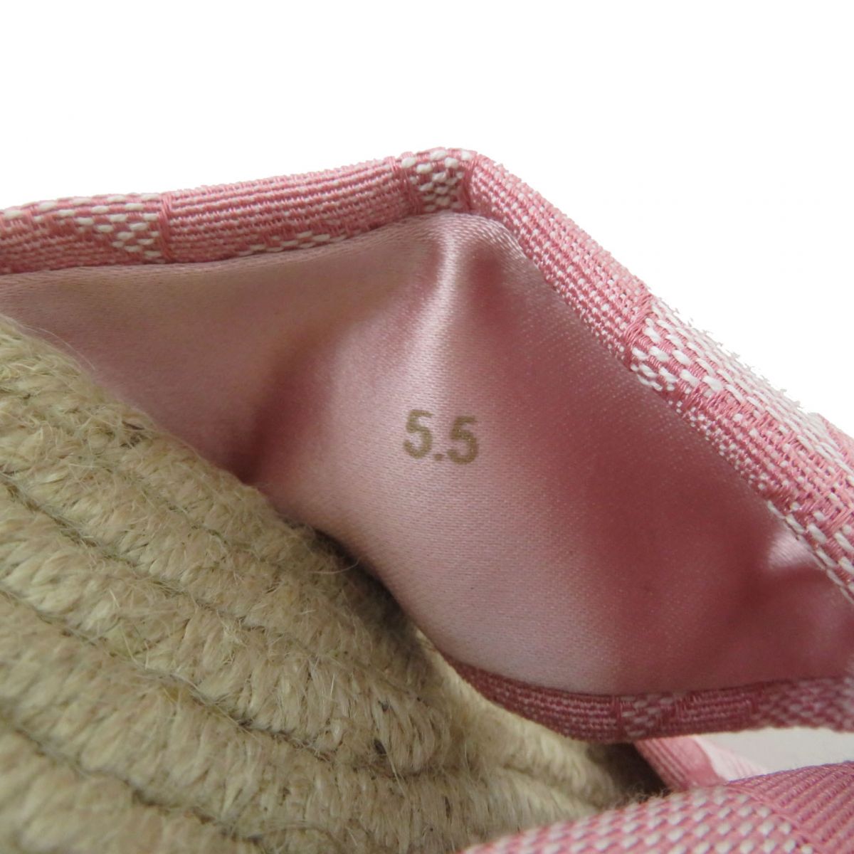 COACH Espadrille Flat Jute Sandals Pink 5.5