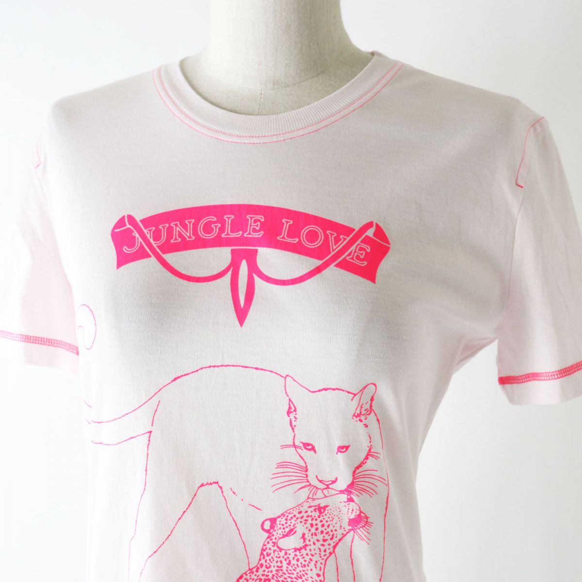 Hermes Jungle Love Cotton T-shirt Neon Pink