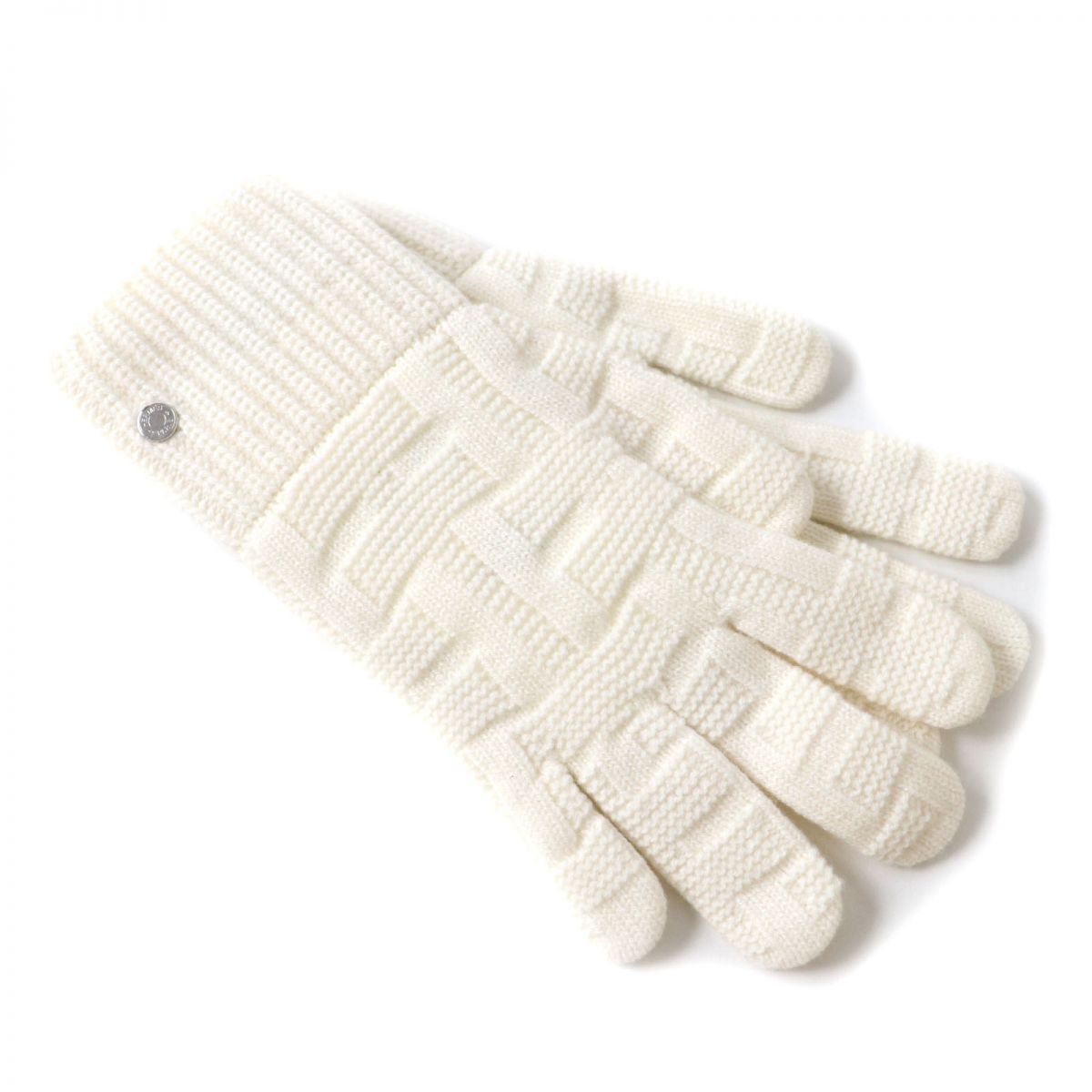 Hermes Women's Wool Knit Gloves White S