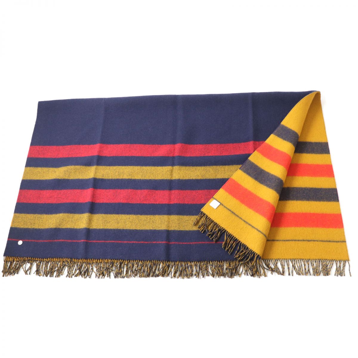 Hermes Wool Rocabar Blanket Navy/Yellow