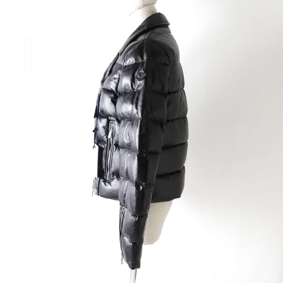 Moncler ADIB Leather Down Jacket Black