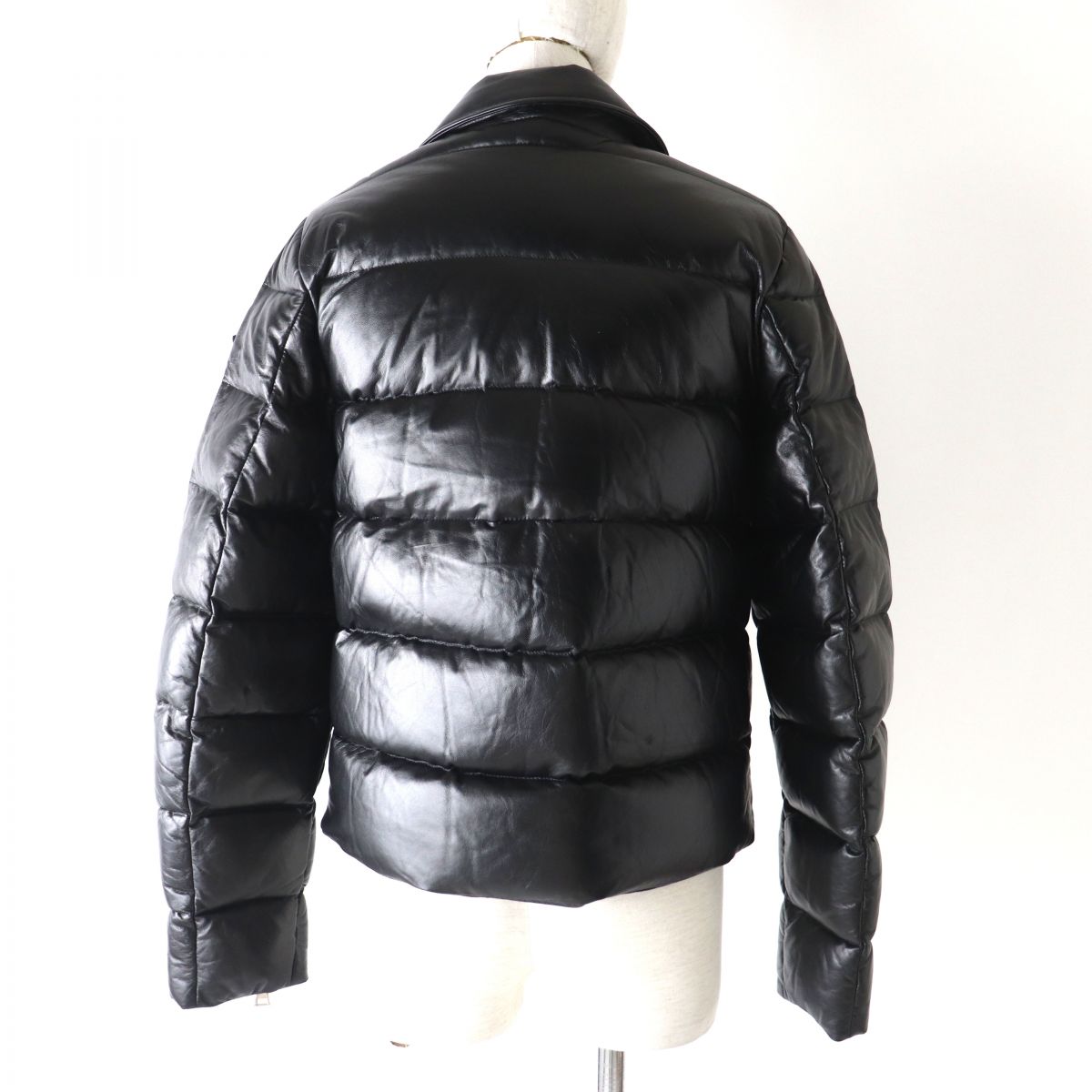 Moncler ADIB Leather Down Jacket Black