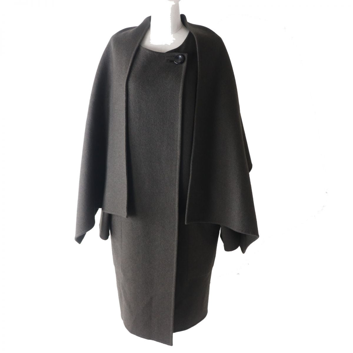 Hermes Women's 100% Cashmere No-Collar Long Coat