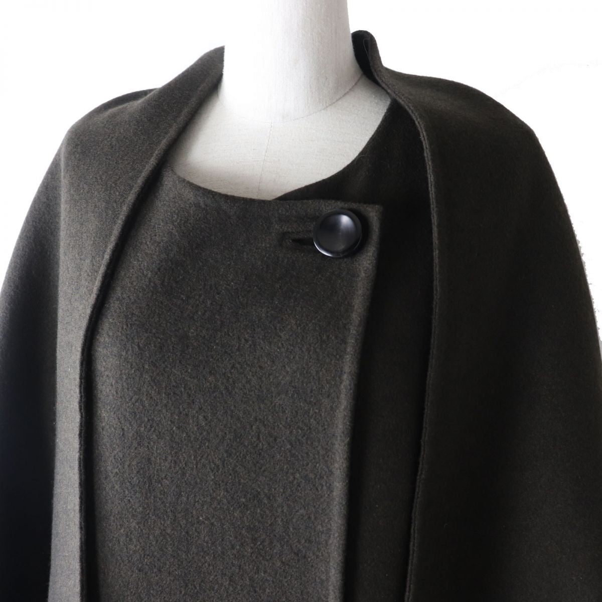 Hermes Women's 100% Cashmere No-Collar Long Coat