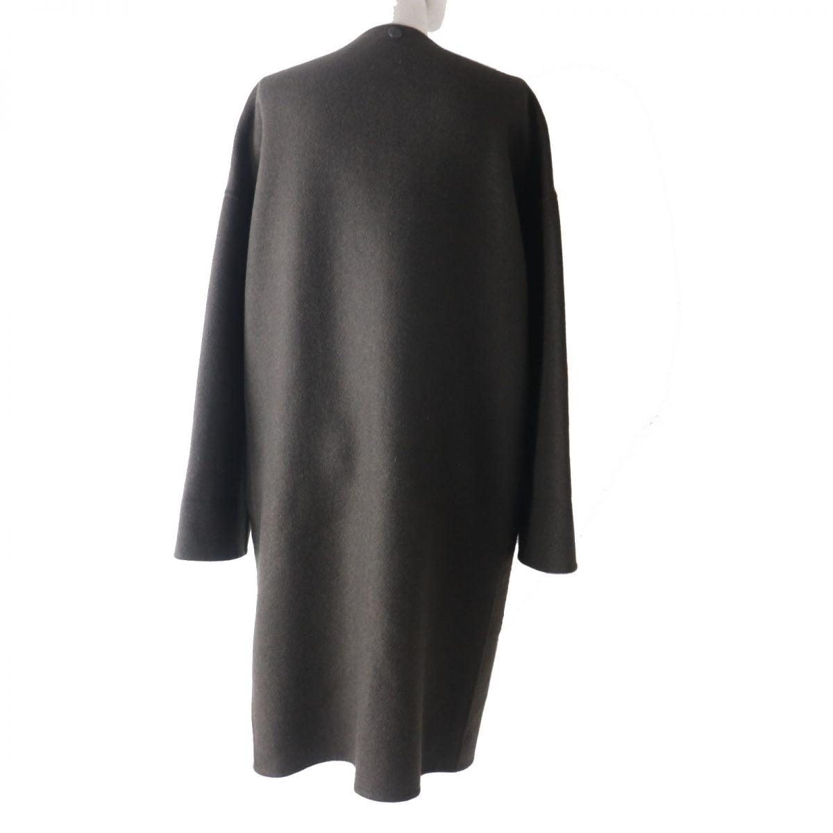 Hermes Women's 100% Cashmere No-Collar Long Coat