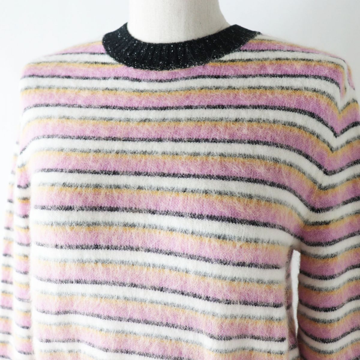 Chanel Alpaca Blend Knit Multi-Border Pattern 36