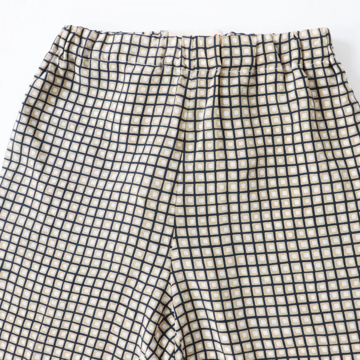 MARNI Women's Silk Pants Beige Black White Pattern