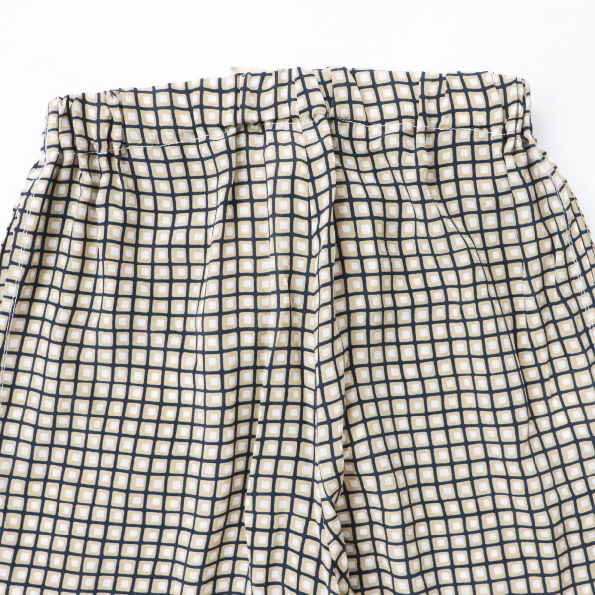 MARNI Women's Silk Pants Beige Black White Pattern