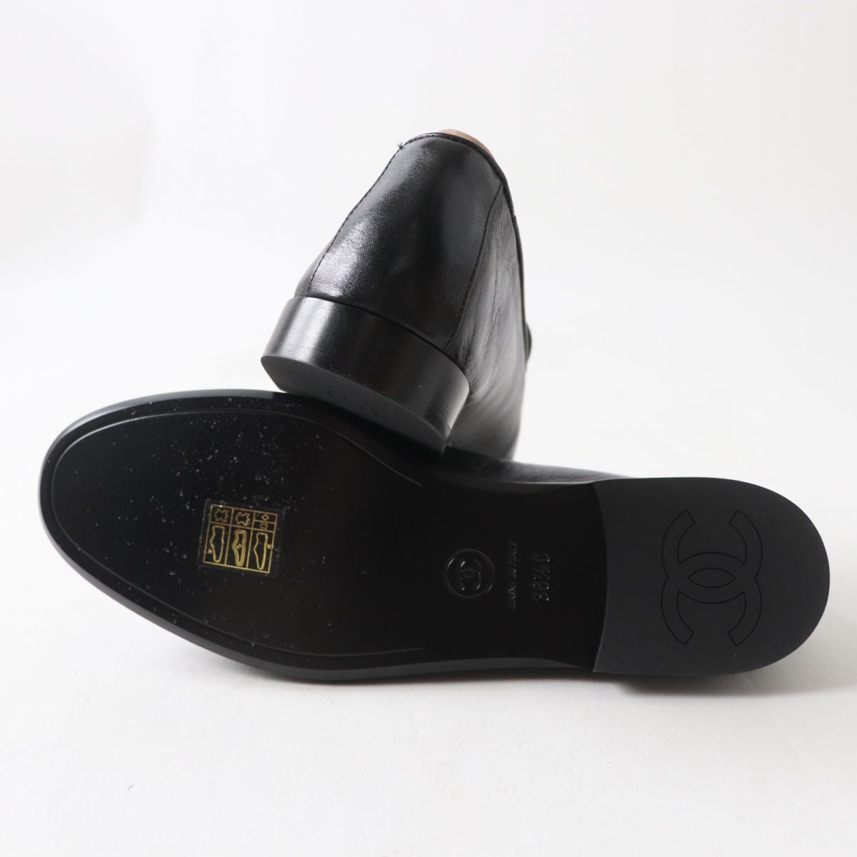 Chanel COCO Mark Calfskin Loafers Black