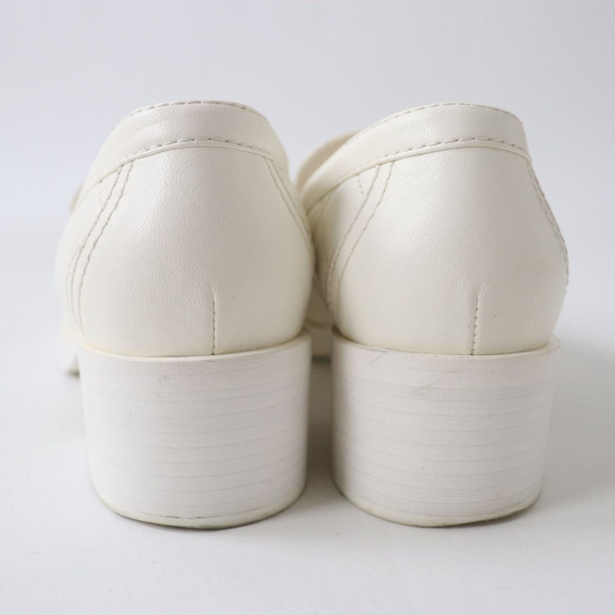 Chanel Lambskin Heart Turnlock Loafers White