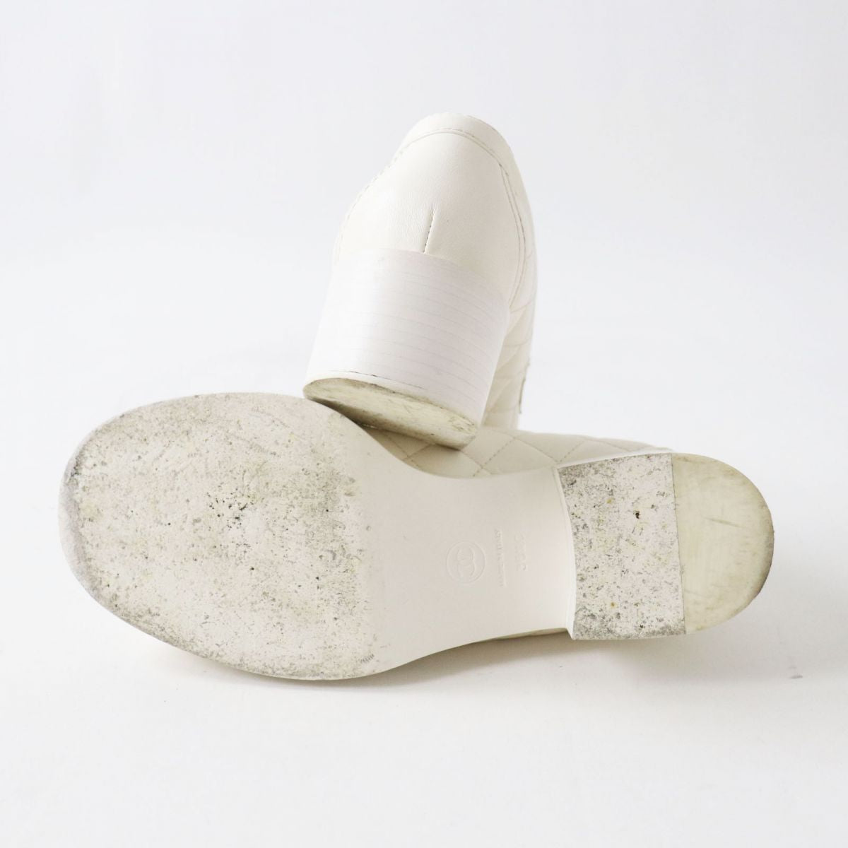 Chanel Lambskin Heart Turnlock Loafers White