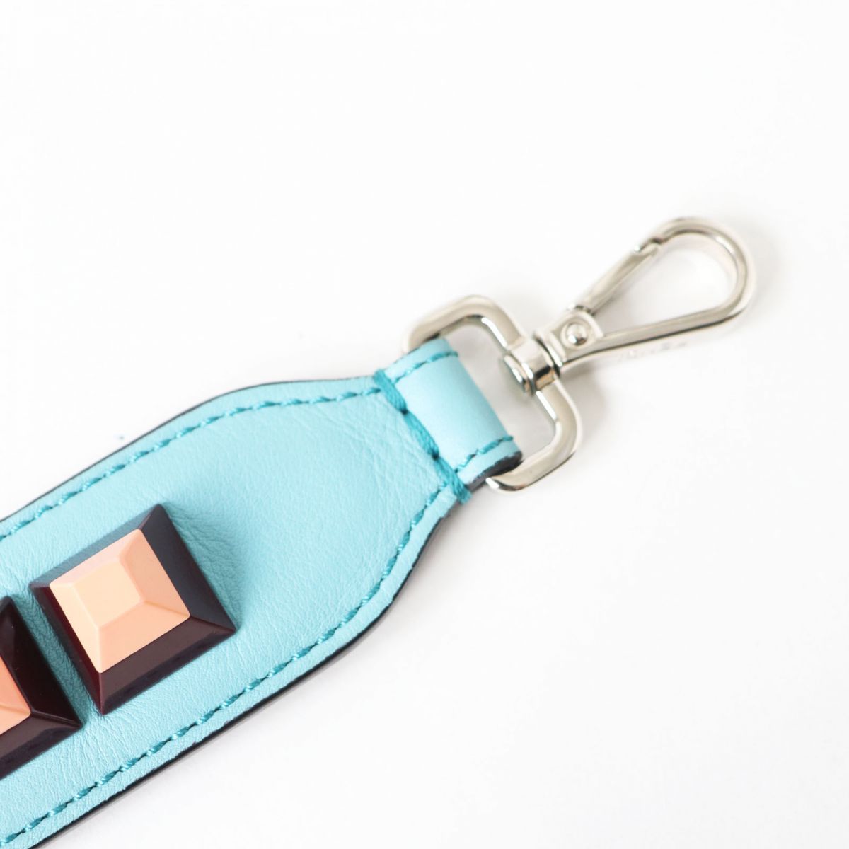 Fendi Leather Turquoise Shoulder Strap Rockstuds