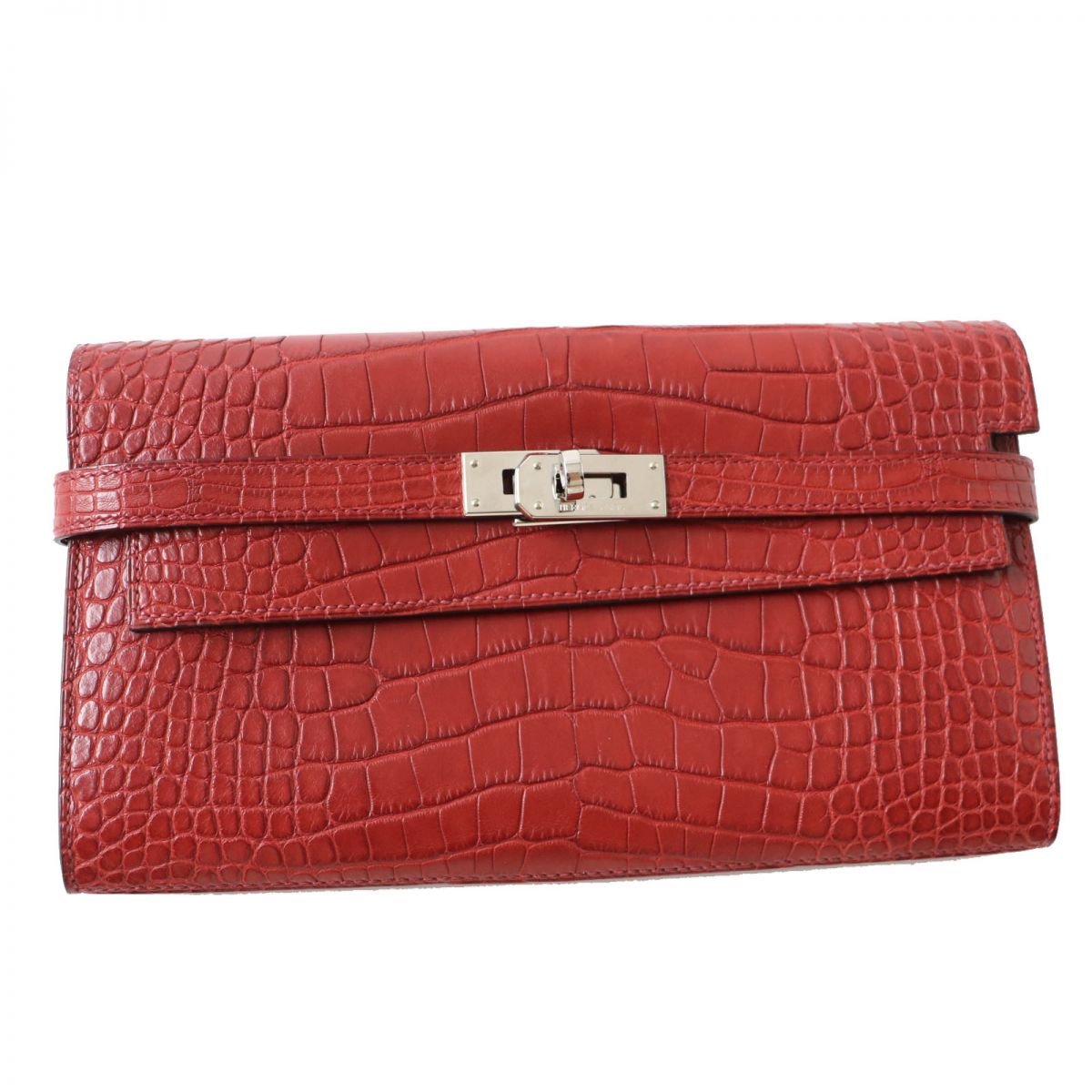 Hermes Kelly Wallet Alligator Burgundy