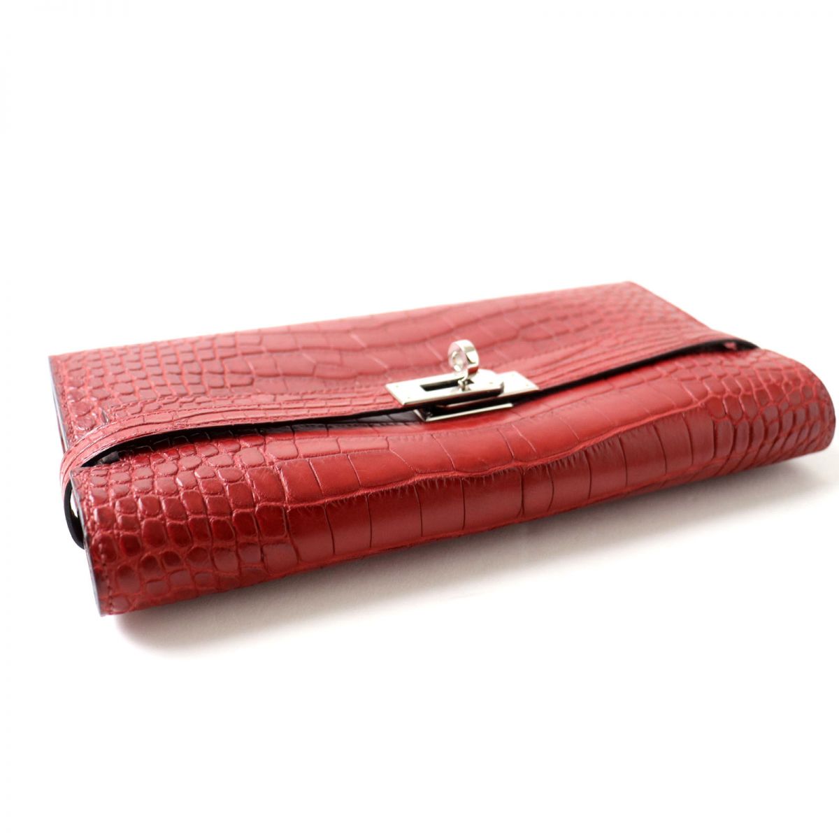 Hermes Kelly Wallet Alligator Burgundy