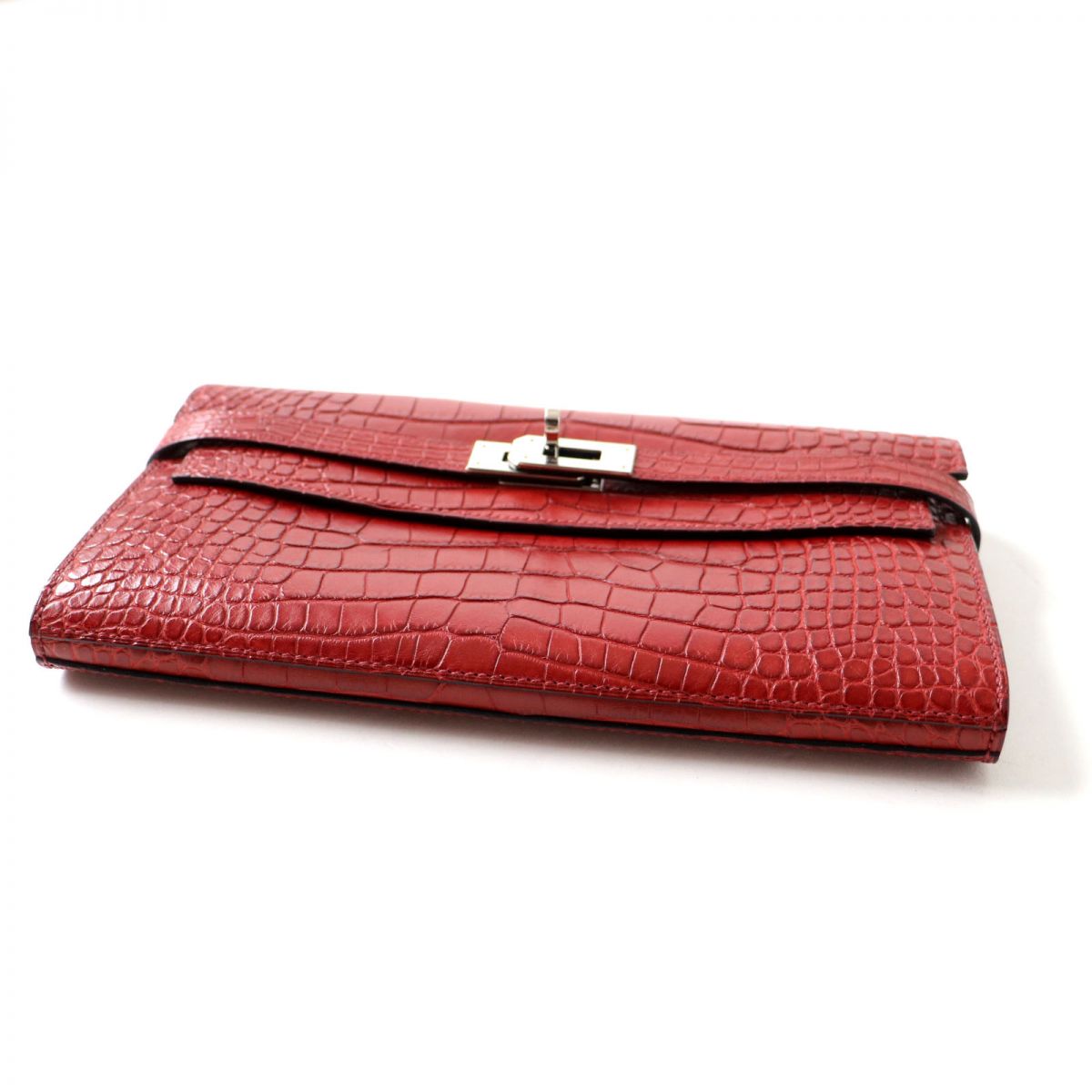 Hermes Kelly Wallet Alligator Burgundy