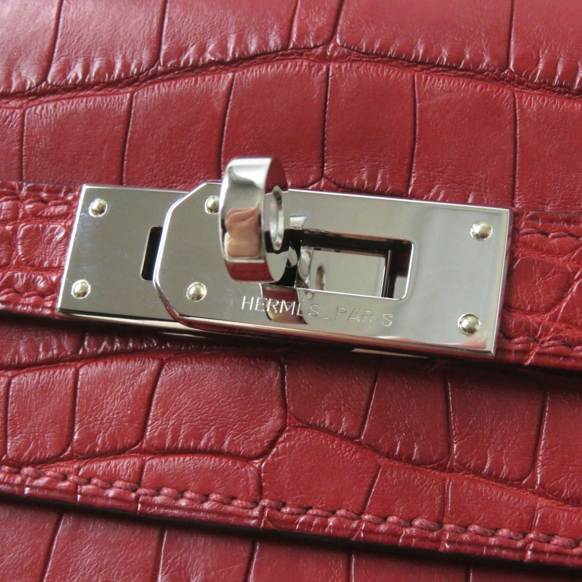 Hermes Kelly Wallet Alligator Burgundy