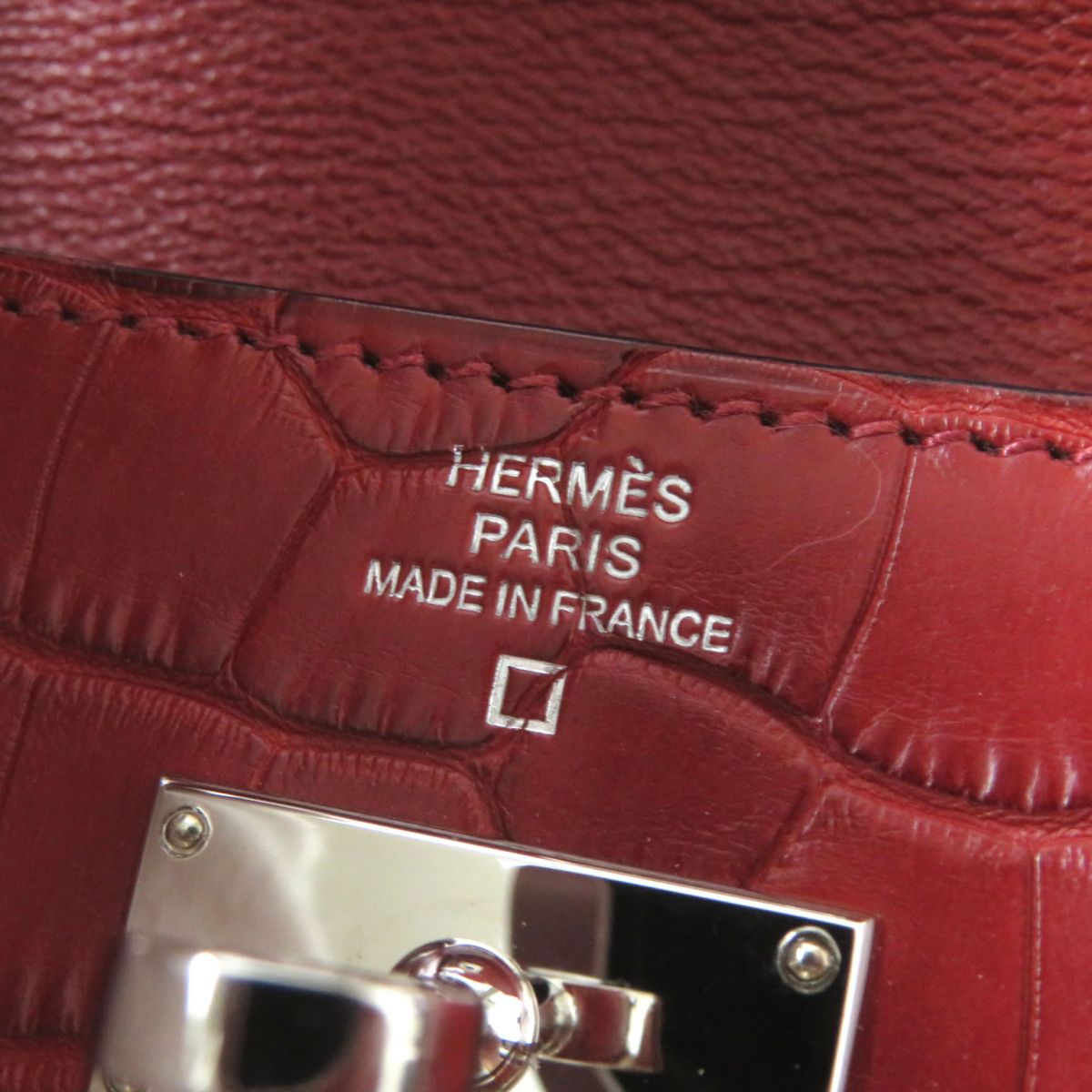 Hermes Kelly Wallet Alligator Burgundy