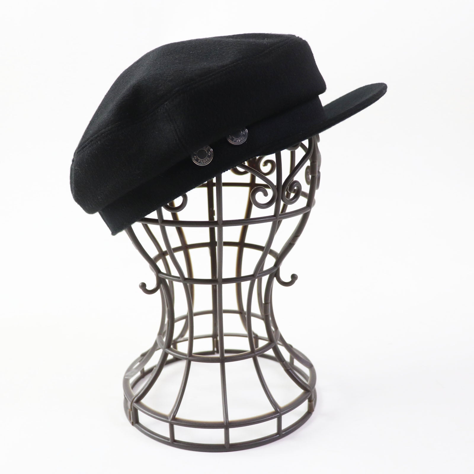 Hermes Deauville Silver Hat Black 58