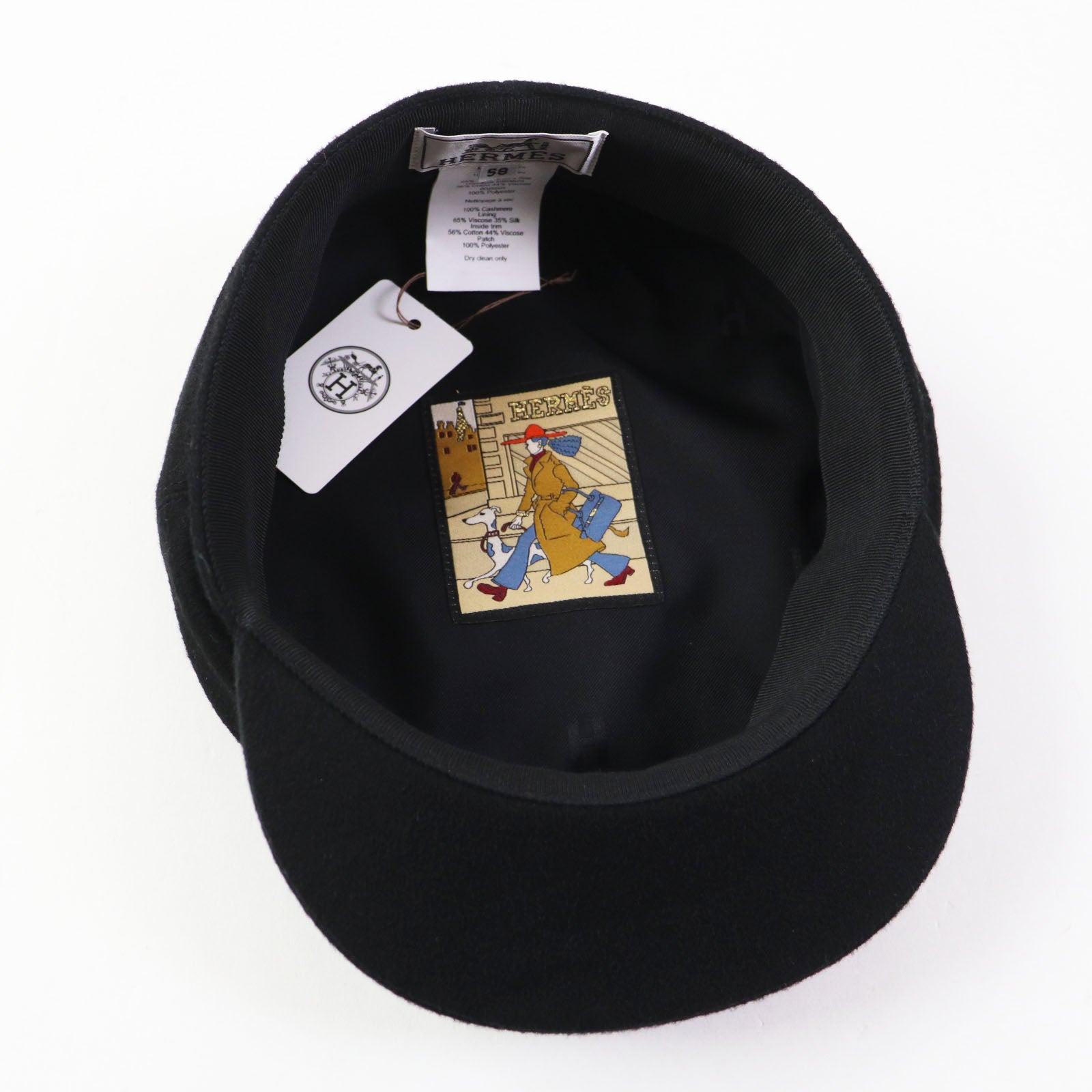 Hermes Deauville Silver Hat Black 58