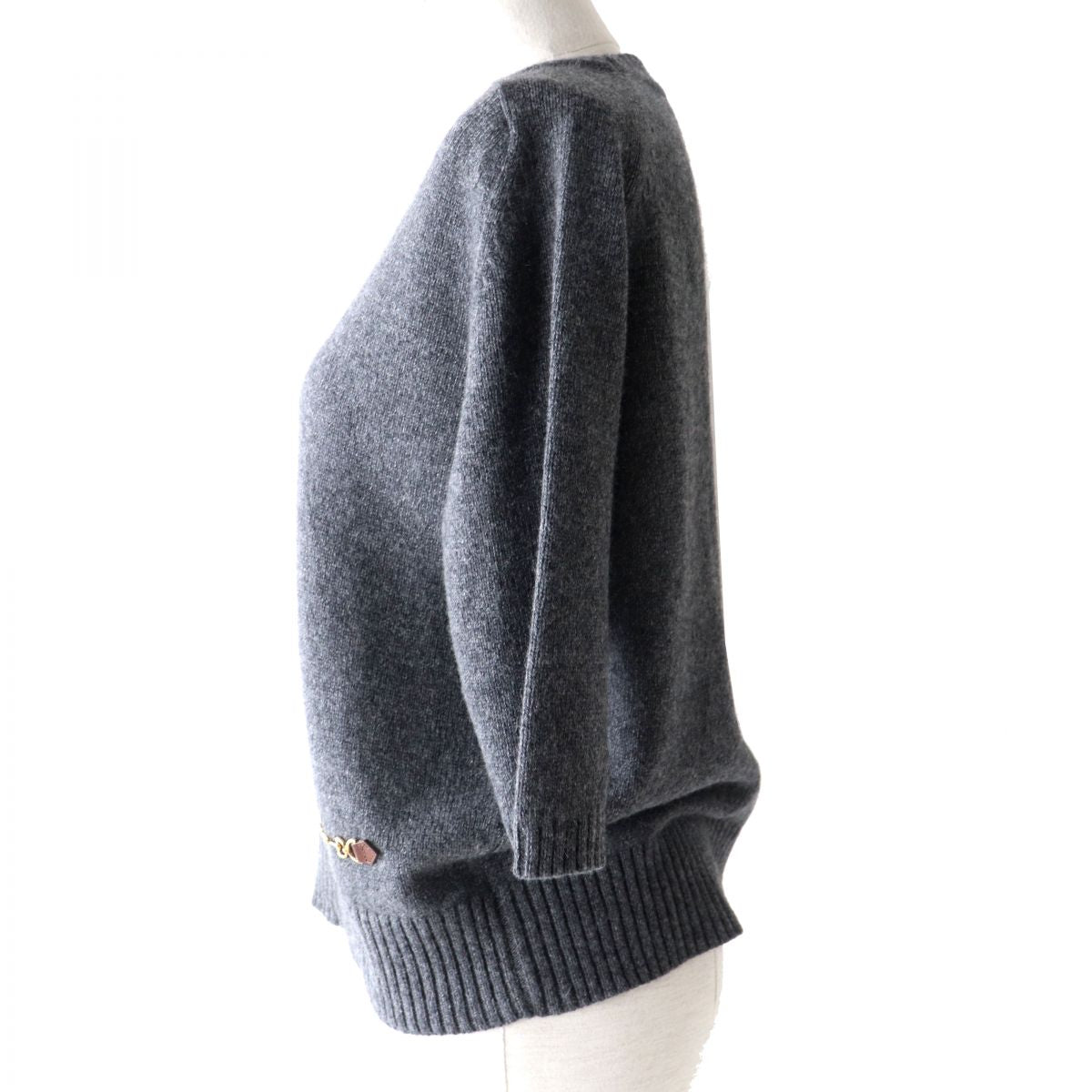 Gucci Cashmere Horsebit Knit Pullover Gray L