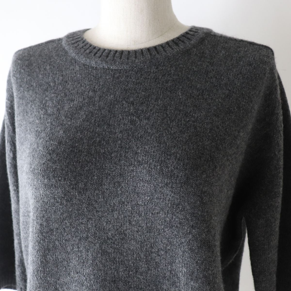 Gucci Cashmere Horsebit Knit Pullover Gray L