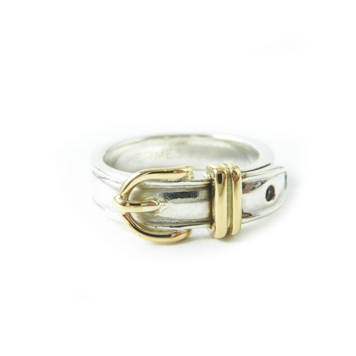 Hermes Saintur Ring Silver Gold Women's