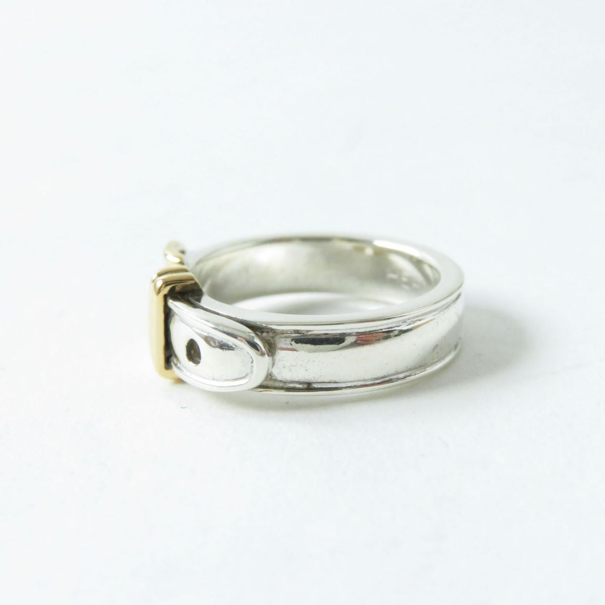 Hermes Saintur Ring Silver Gold Women's