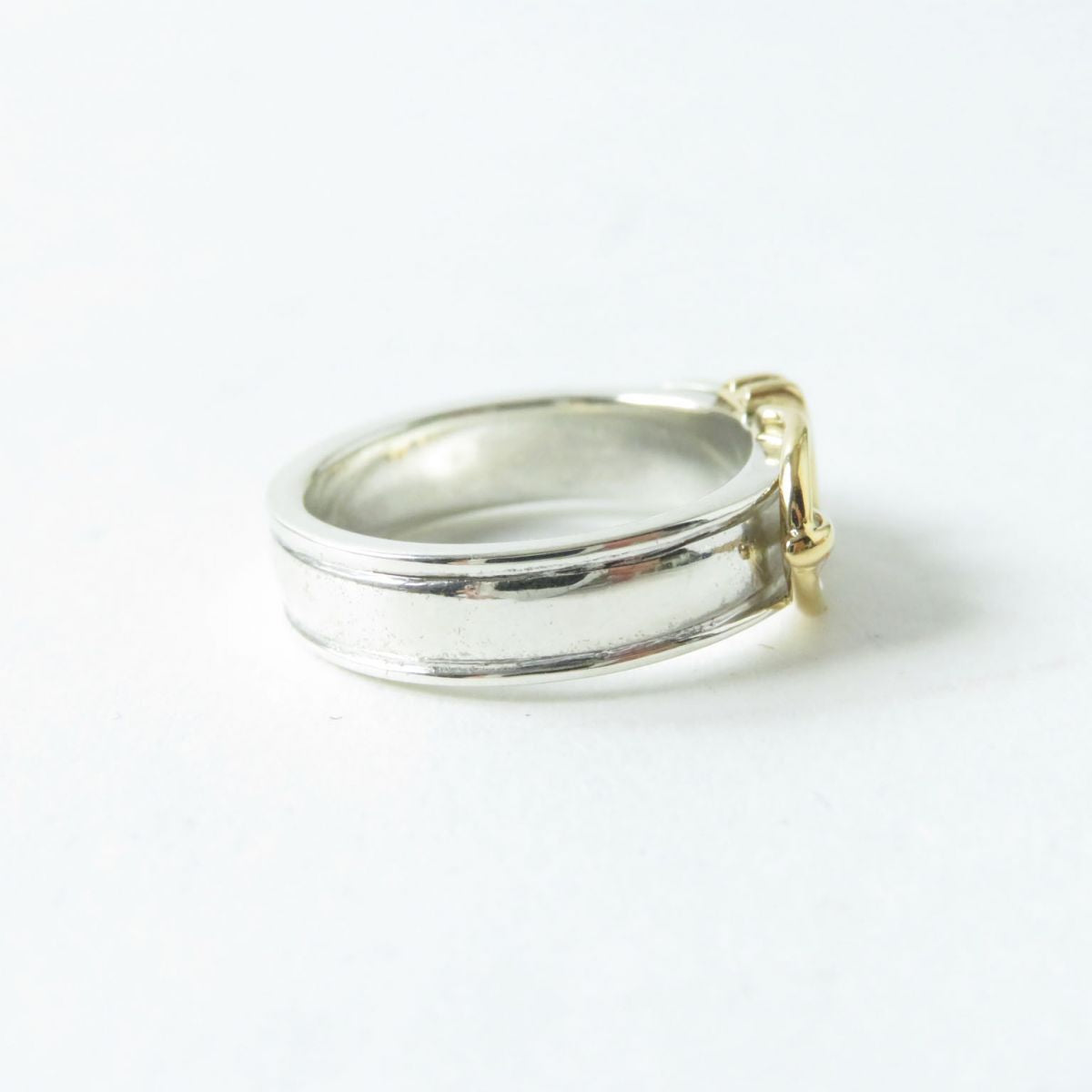 Hermes Saintur Ring Silver Gold Women's